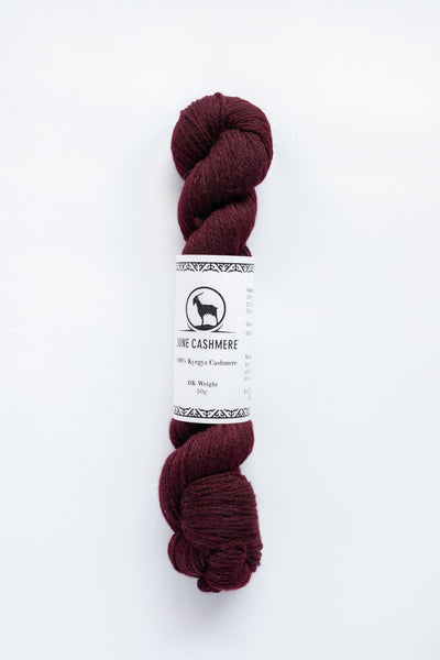 Black Cherry-Colored DK Weight Cashmere Yarn by June Cashmere